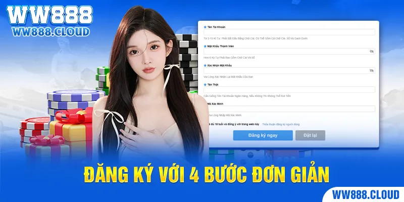 Đăng ký rất nhanh chóng với 4 bước đơn giản